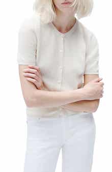 rag & bone Dina Short Sleeve Cotton Blend Cardigan