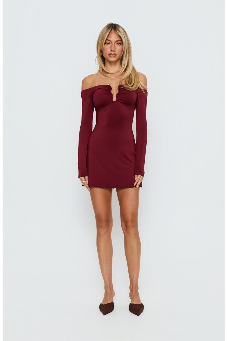 Imeralda Hardware Off the Shoulder Minidress, Alternate, color, RED