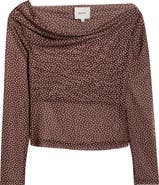 Reformation Elio Polka Dot One-Shoulder Knit Top