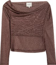 Reformation Elio Polka Dot One-Shoulder Knit Top