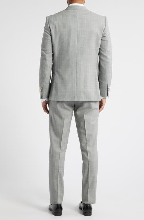 Jack Victor Engle Peak Lapel Pinstripe Wool Suit In Light Grey