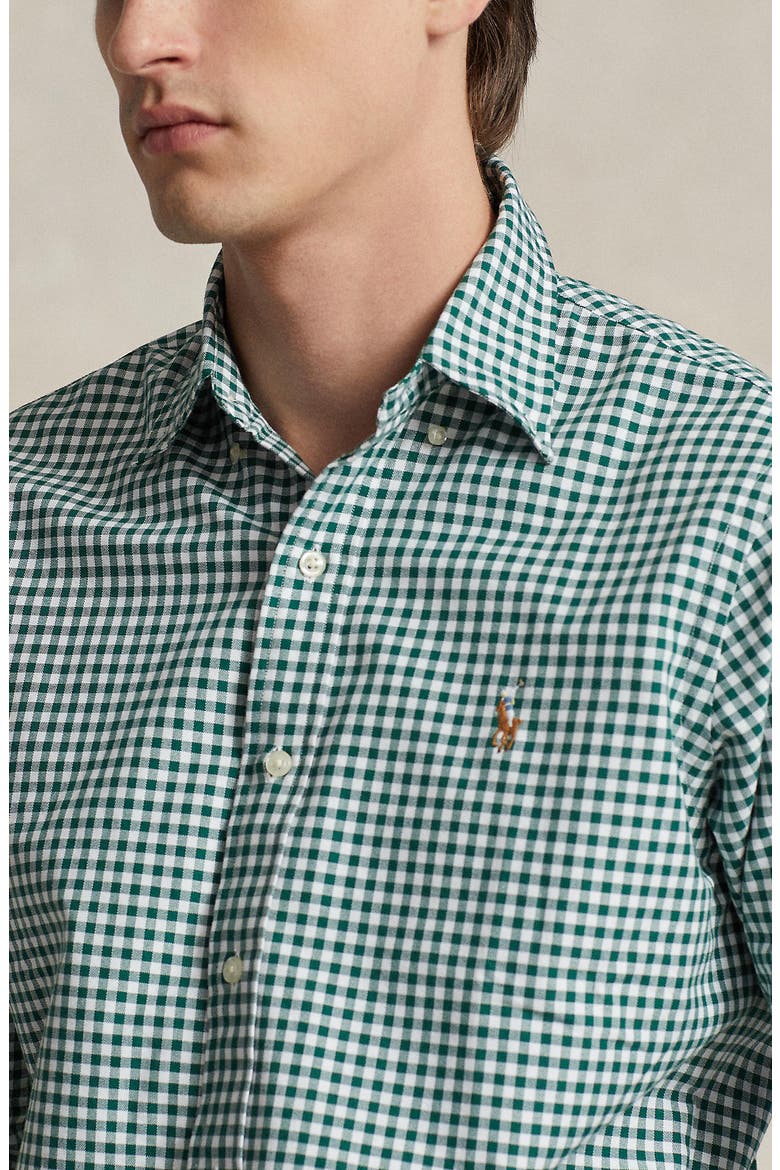 Gingham Button-Down Oxford Shirt, Alternate, color, 4338F PINE/ WHITE