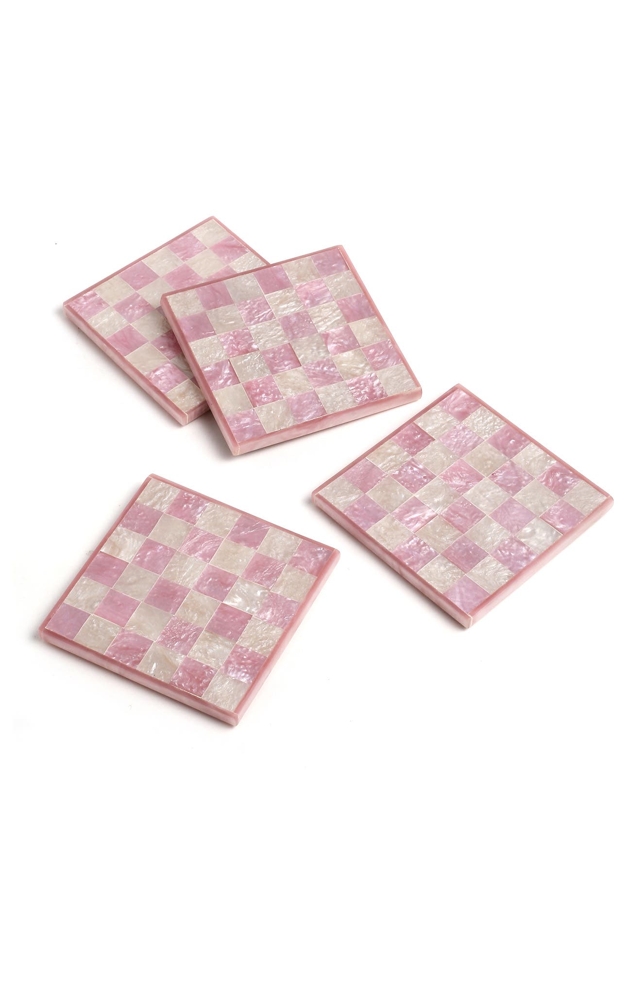 Tiramisu Set of 4 Checkered Resin Coasters