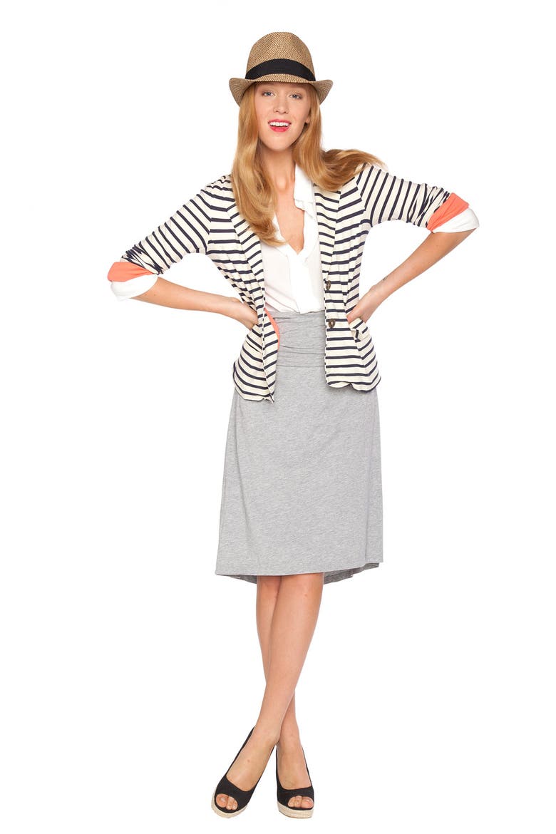'Palm Desert' Stripe Blazer, Alternate, color, MACADAMIA