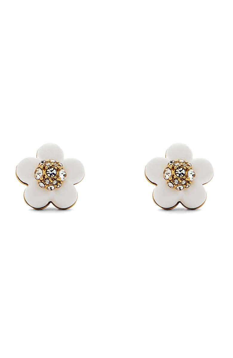 Marc Jacobs Wild Daisy Stud Earrings, Main, color, Gold/White