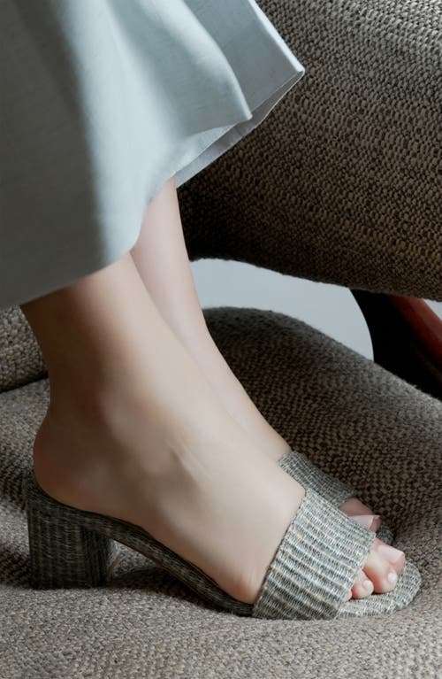 Andrea Gomez Claudia Raffia Mules In Grey