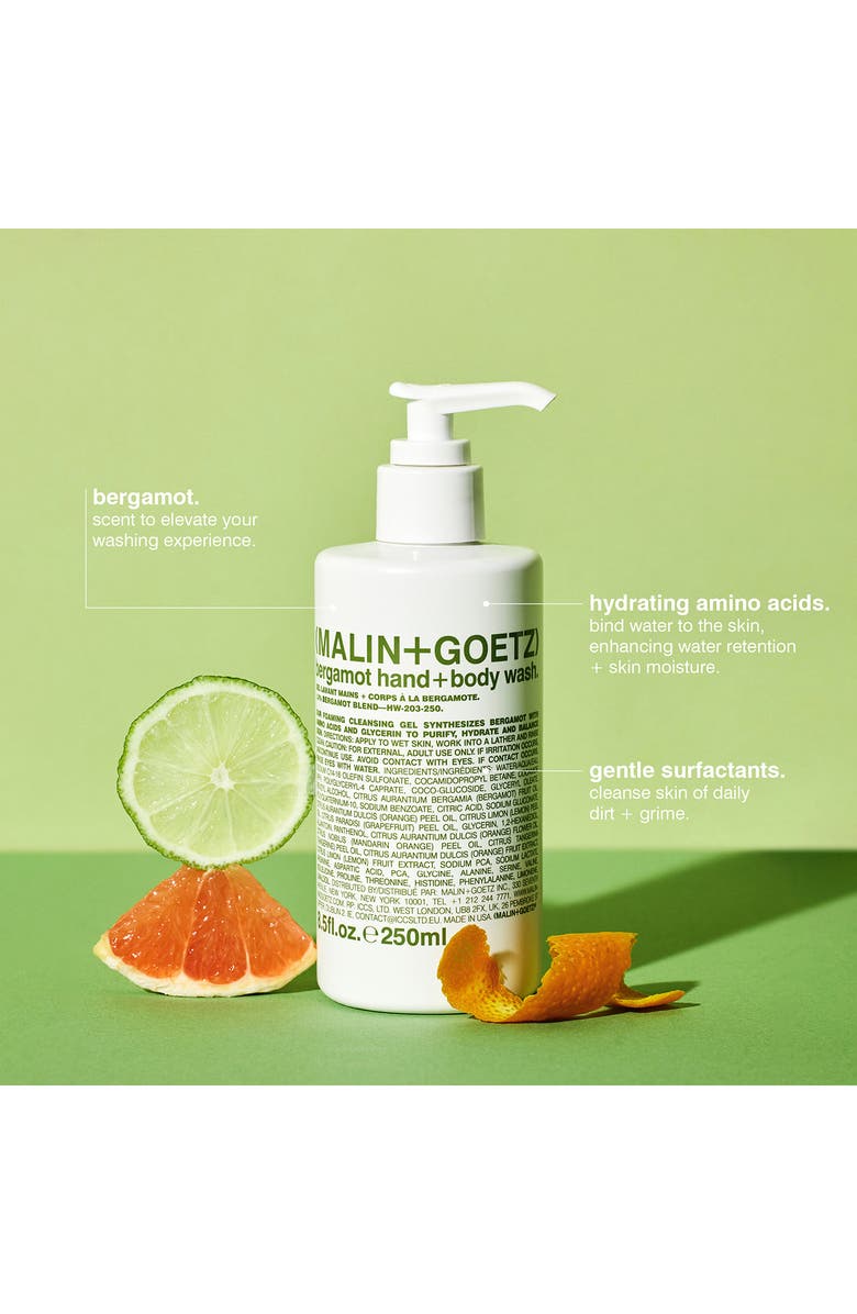 MALIN+GOETZ Bergamot Hand & Body Wash, Alternate, color, 