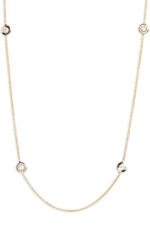 Diamond Seven Station Necklace