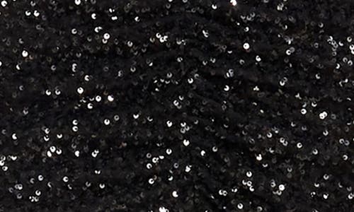 Dress The Population Chandler Sequin Short Sleeve Ruched Minidress In Black