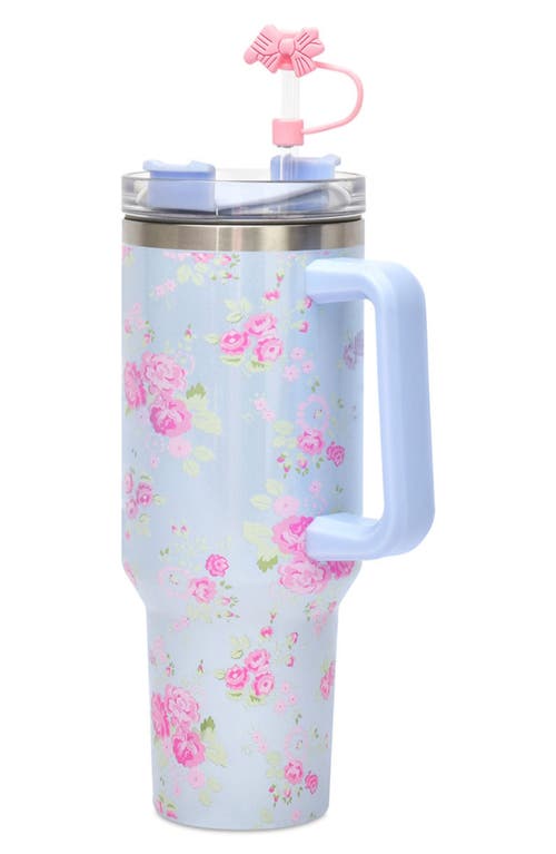 Iscream Ditsy Floral Travel Cup In Blue