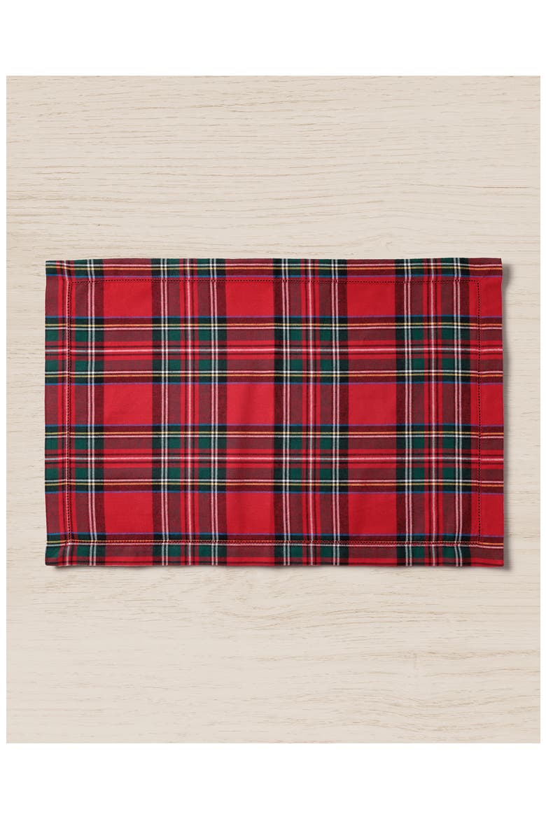 Imperial Tartan Plaid Set of 4 Placemats, Alternate, color, RED