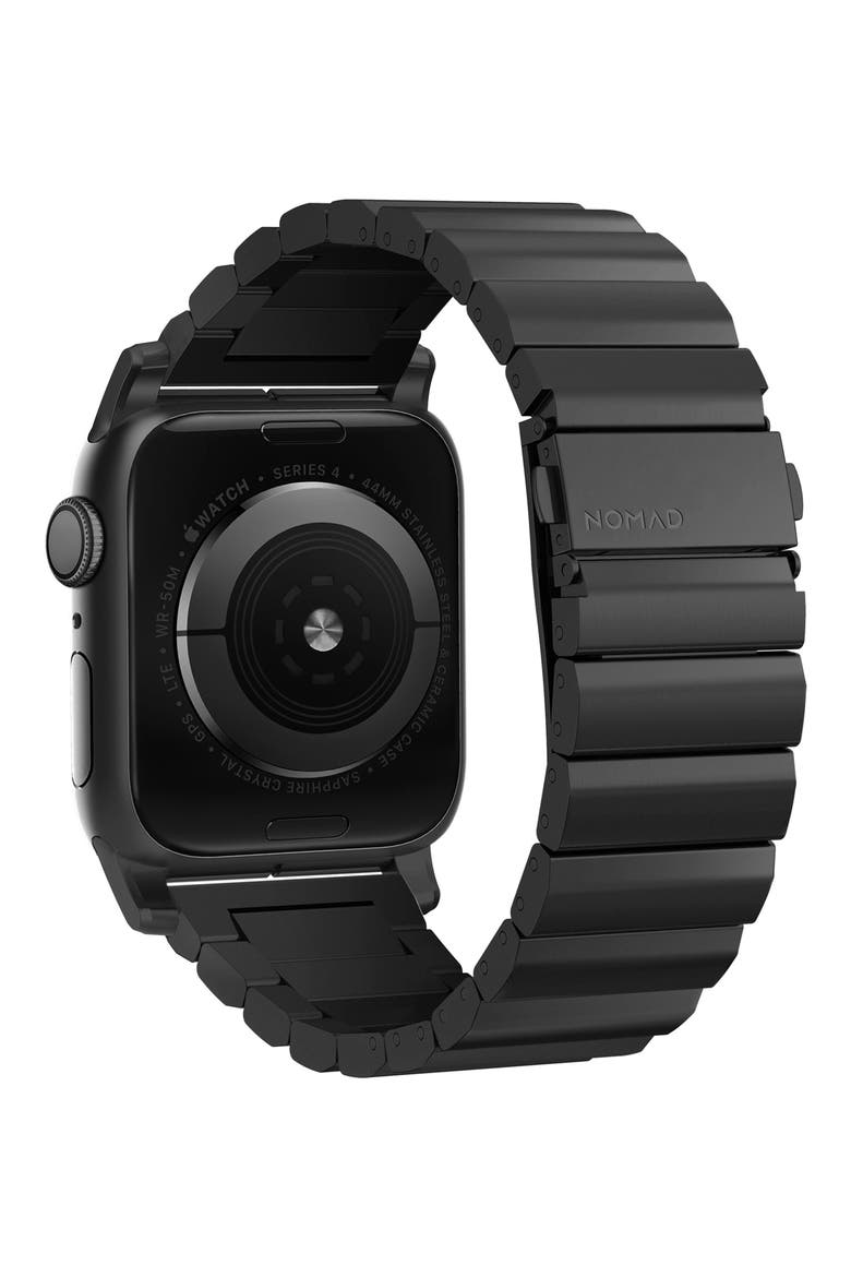 Stainless Steel Apple Watch® Strap, Alternate, color, BLACK