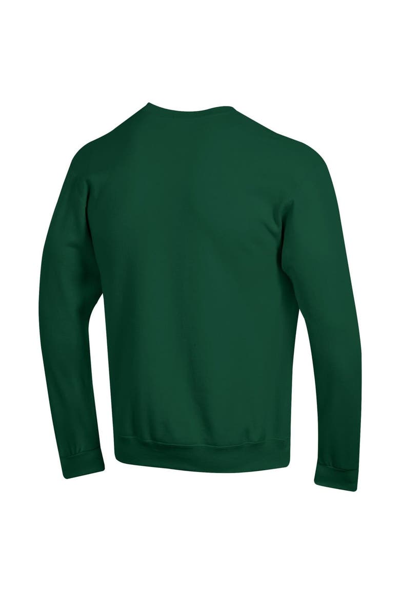 Men's Champion  Green Michigan State Spartans Basic Arch Fleece Pullover Sweatshirt, Alternate, color, Green