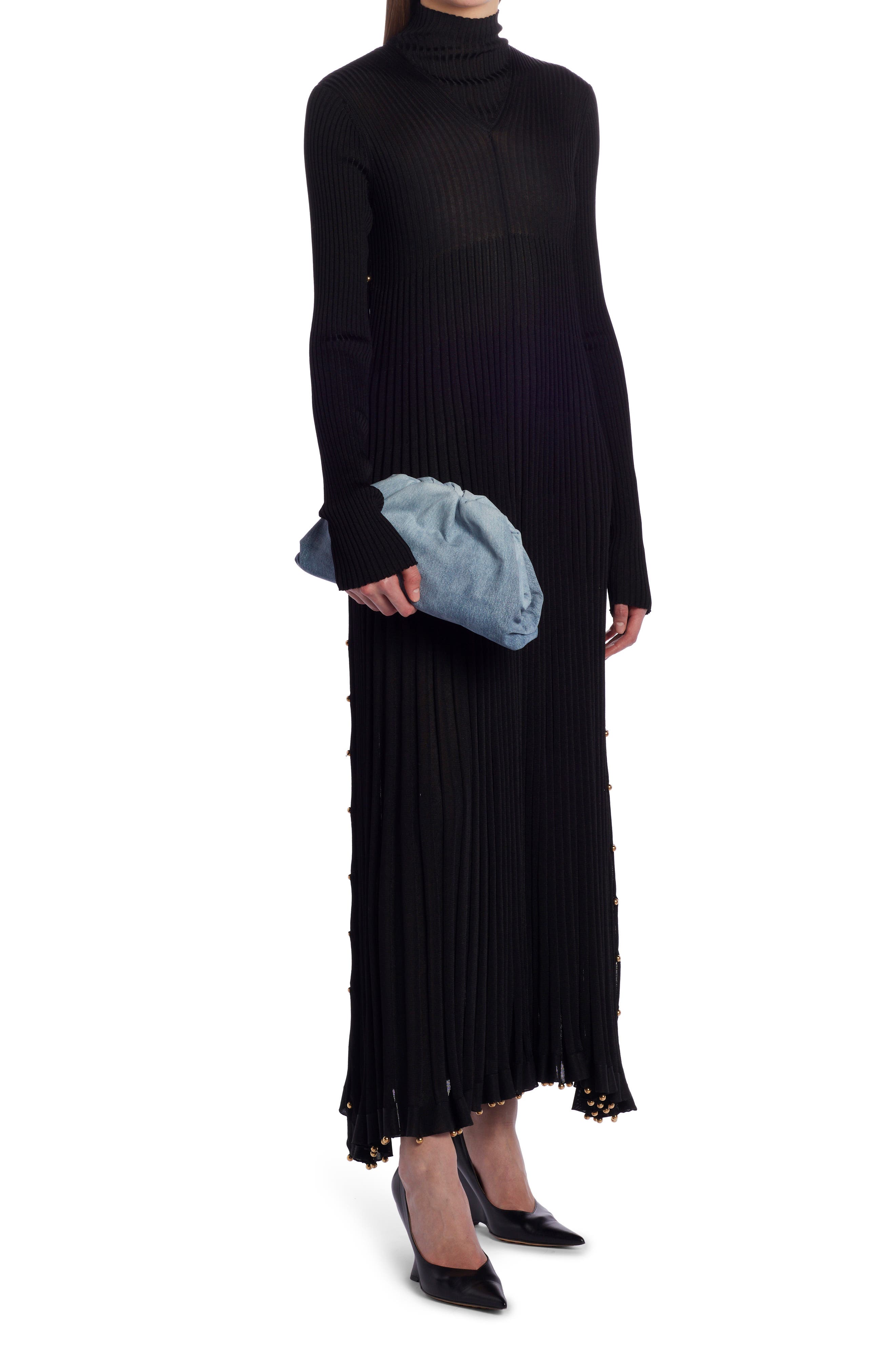 Bottega Veneta Teen Denim Printed Leather Pouch, Alternate, color, 