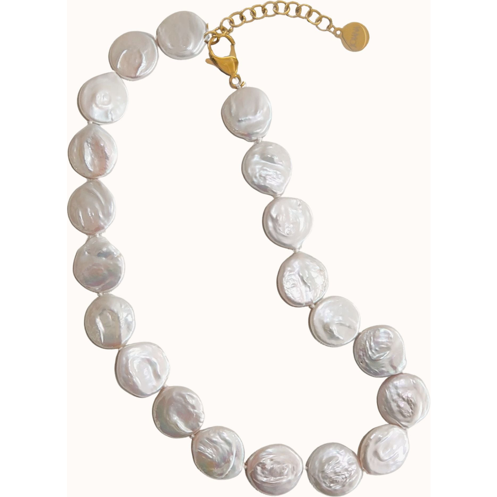 Joiana Jewelry Coin Pearl Necklace In Silver