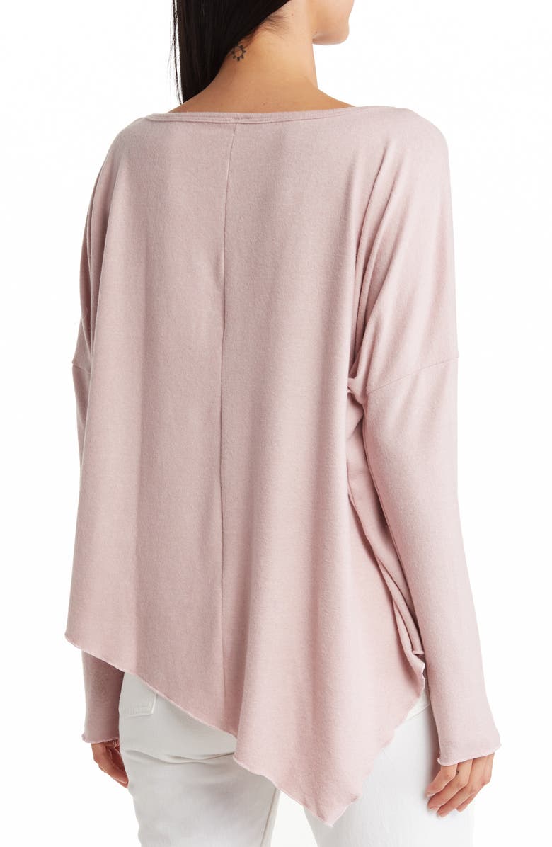 GO COUTURE Long Sleeve Asymmetric Hem Top, Alternate, color, Gossamer Pink