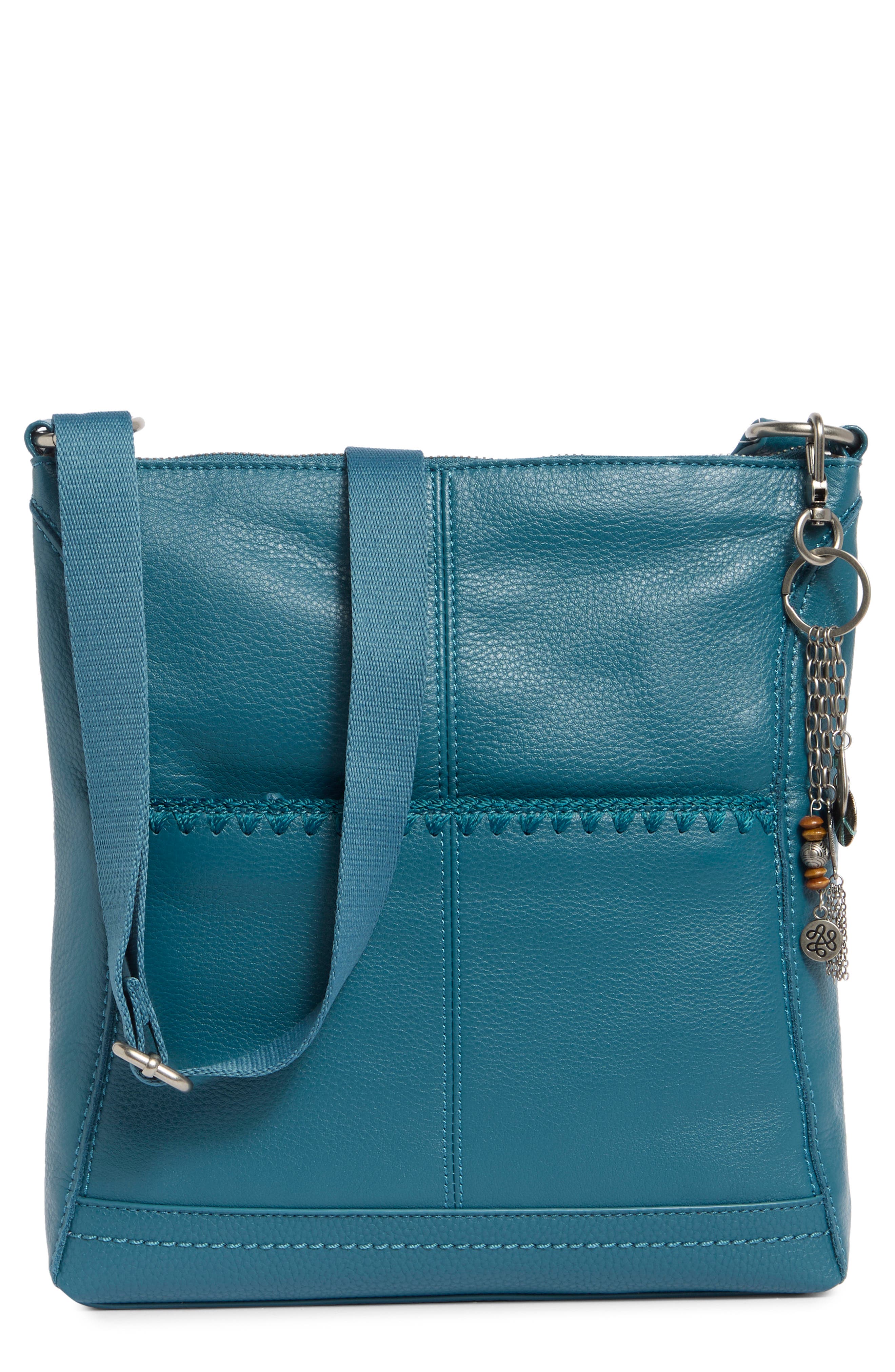 Lucia Leather Crossbody Bag, Main, color, DEEP TEAL