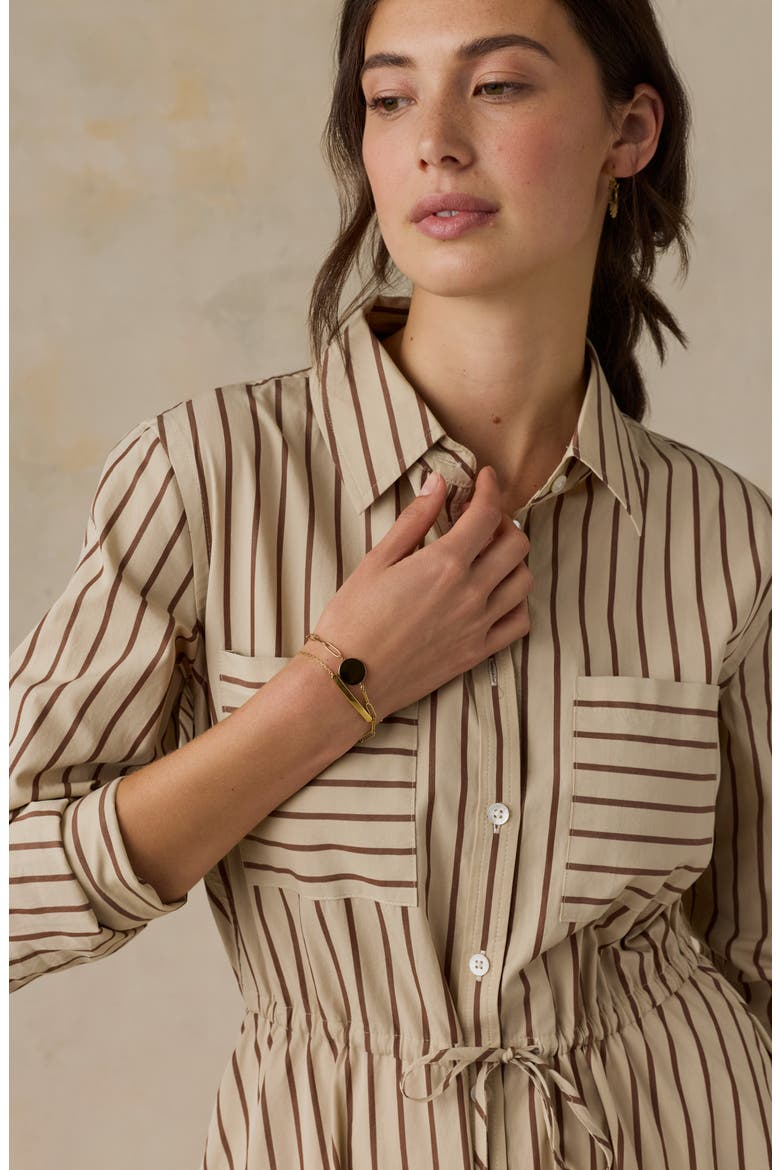 Catalina Organic Cotton Poplin Shirtdress, Alternate, color, DRIFT SAND STRIPE