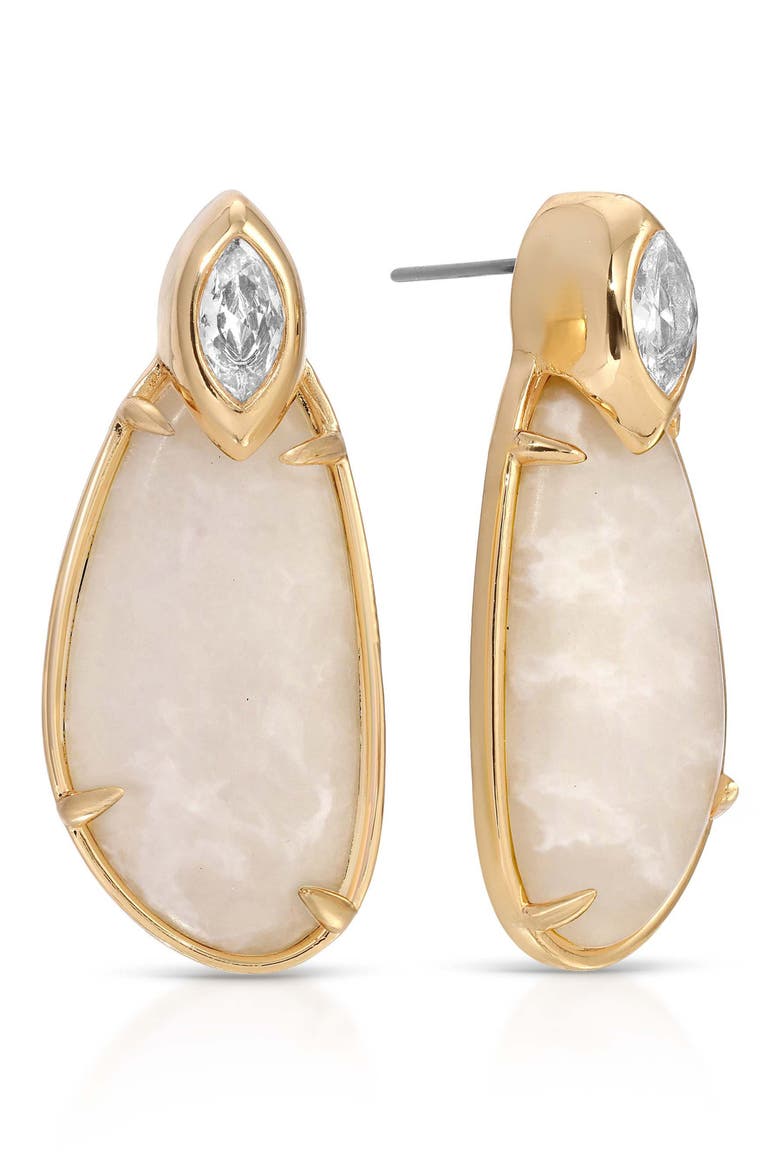 Majestic Stone Drop Earrings, Main, color, BONE