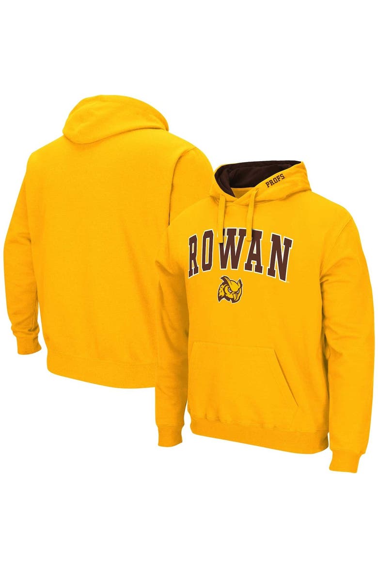 Men's Colosseum Gold Rowan Profs Arch & Logo 3.0 Pullover Hoodie, Main, color, Gold