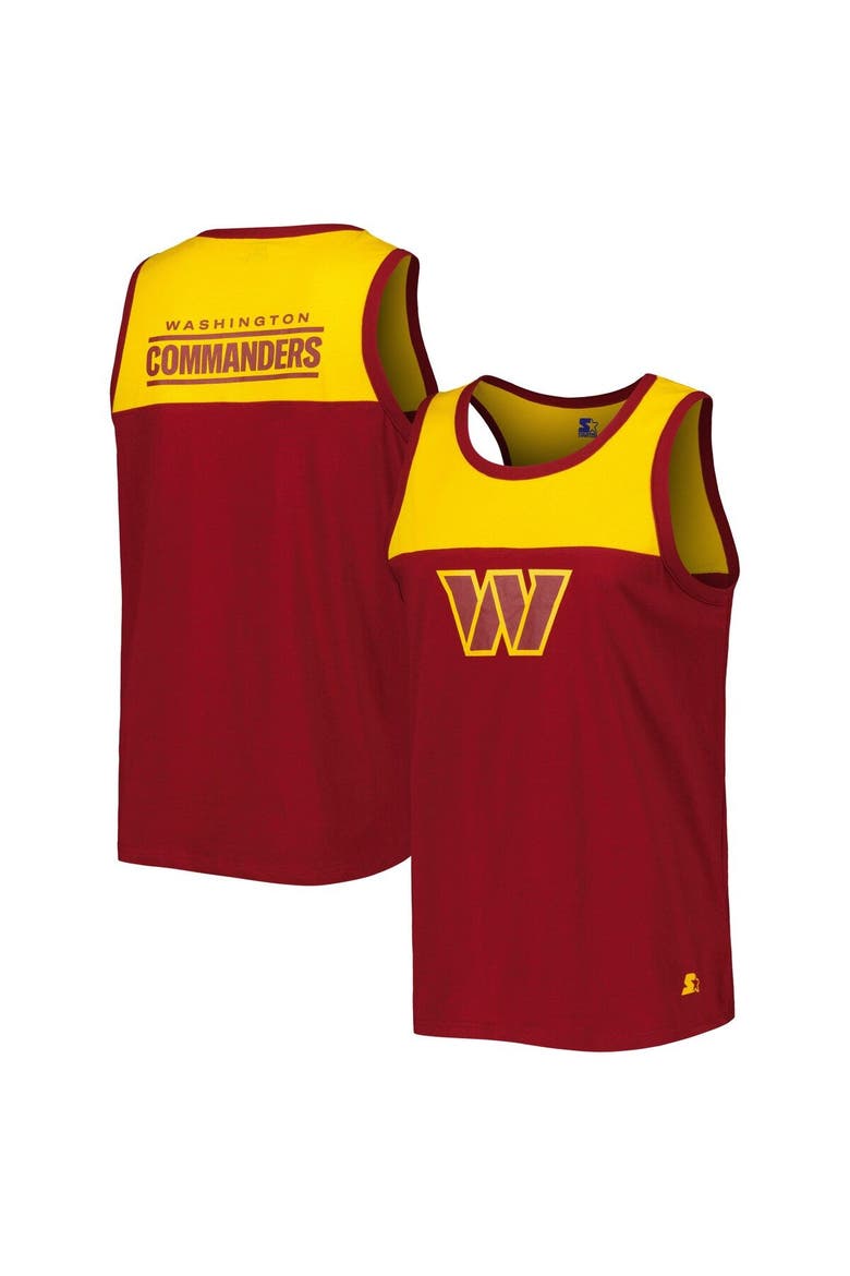 Men's Starter Burgundy/Gold Washington Commanders Logo Touchdown Fashion Tank Top, Main, color, Burgundy