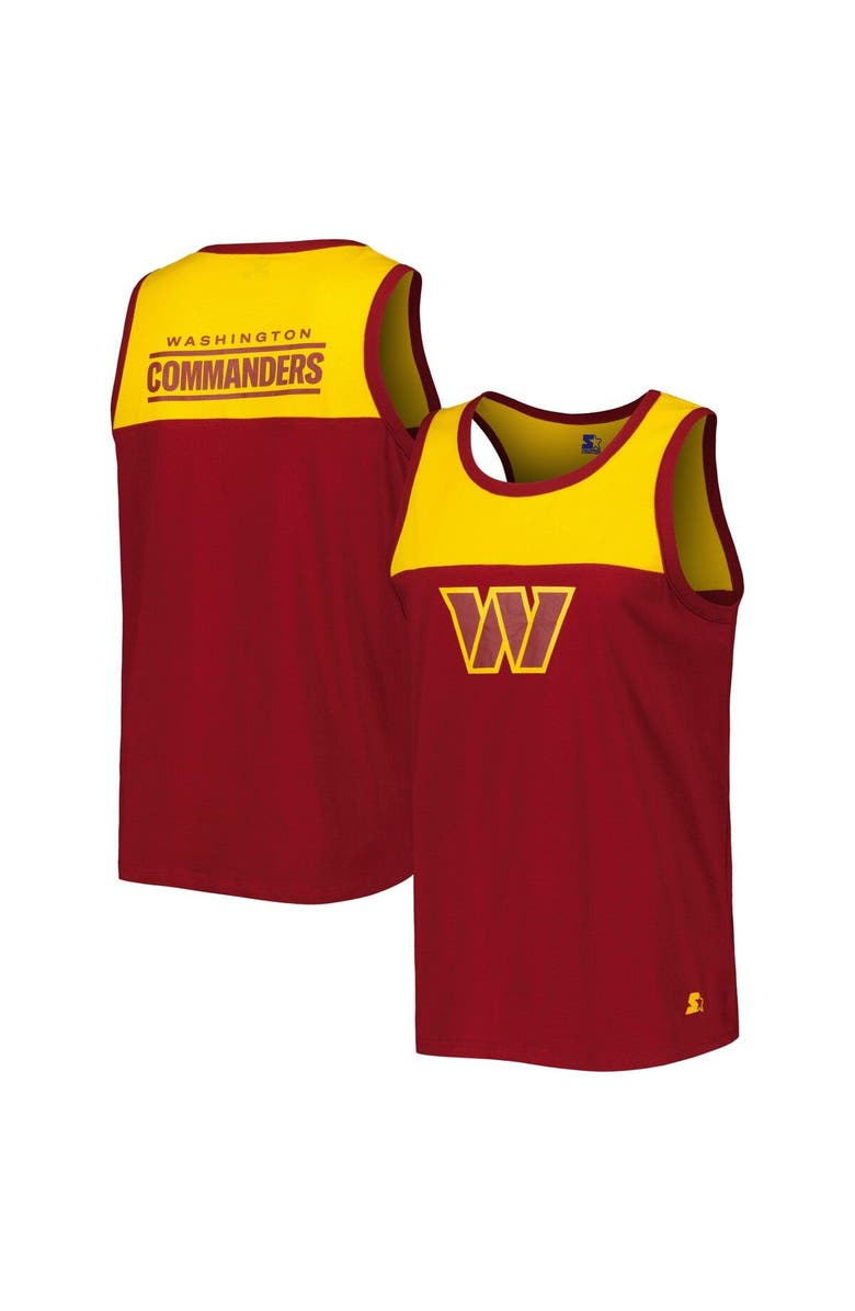 STARTER Men's Starter Burgundy/Gold Washington Commanders Logo Touchdown Fashion Tank Top, Main, color, Burgundy