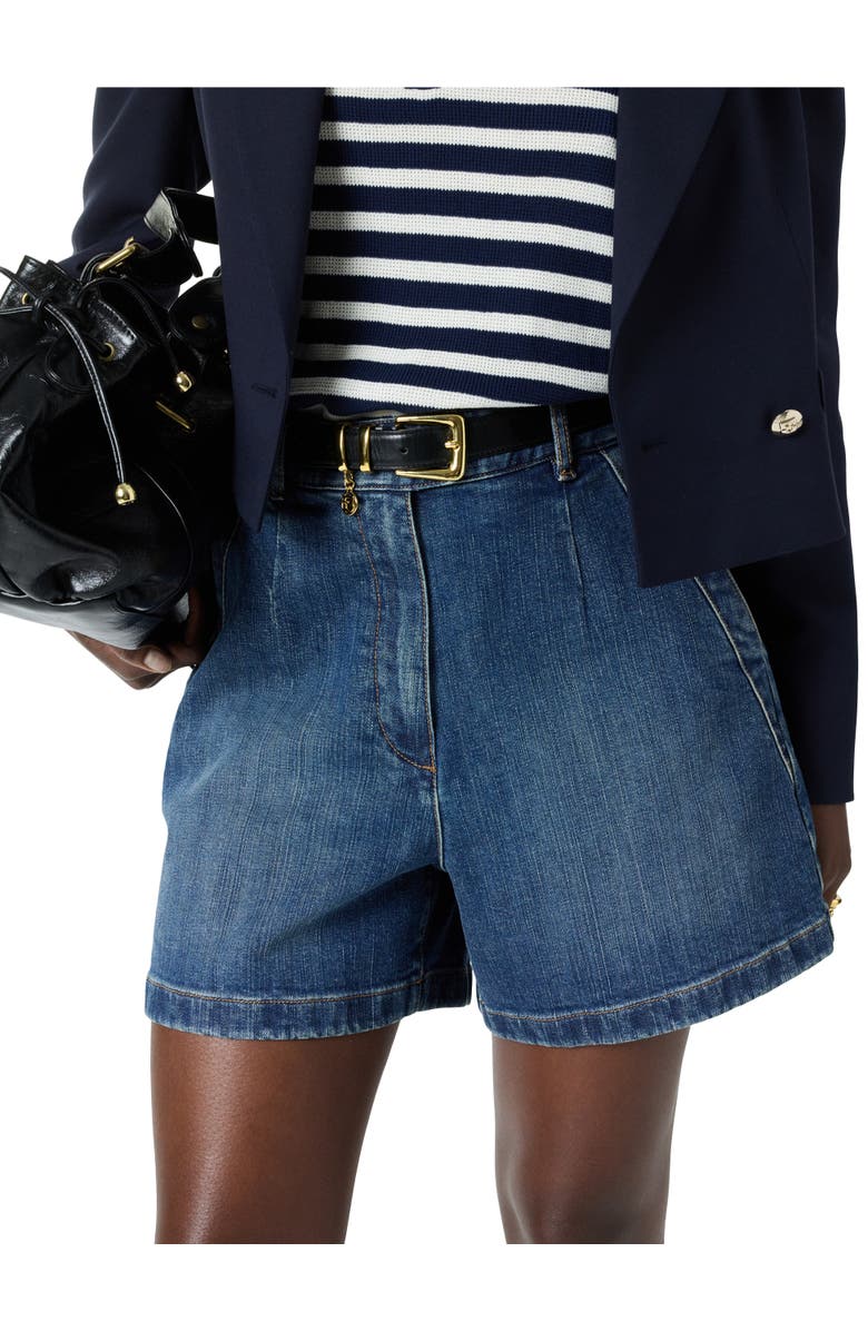 GERARD DAREL Adelia Mid-Rise Tailored Denim Shorts, Alternate, color, Jeans