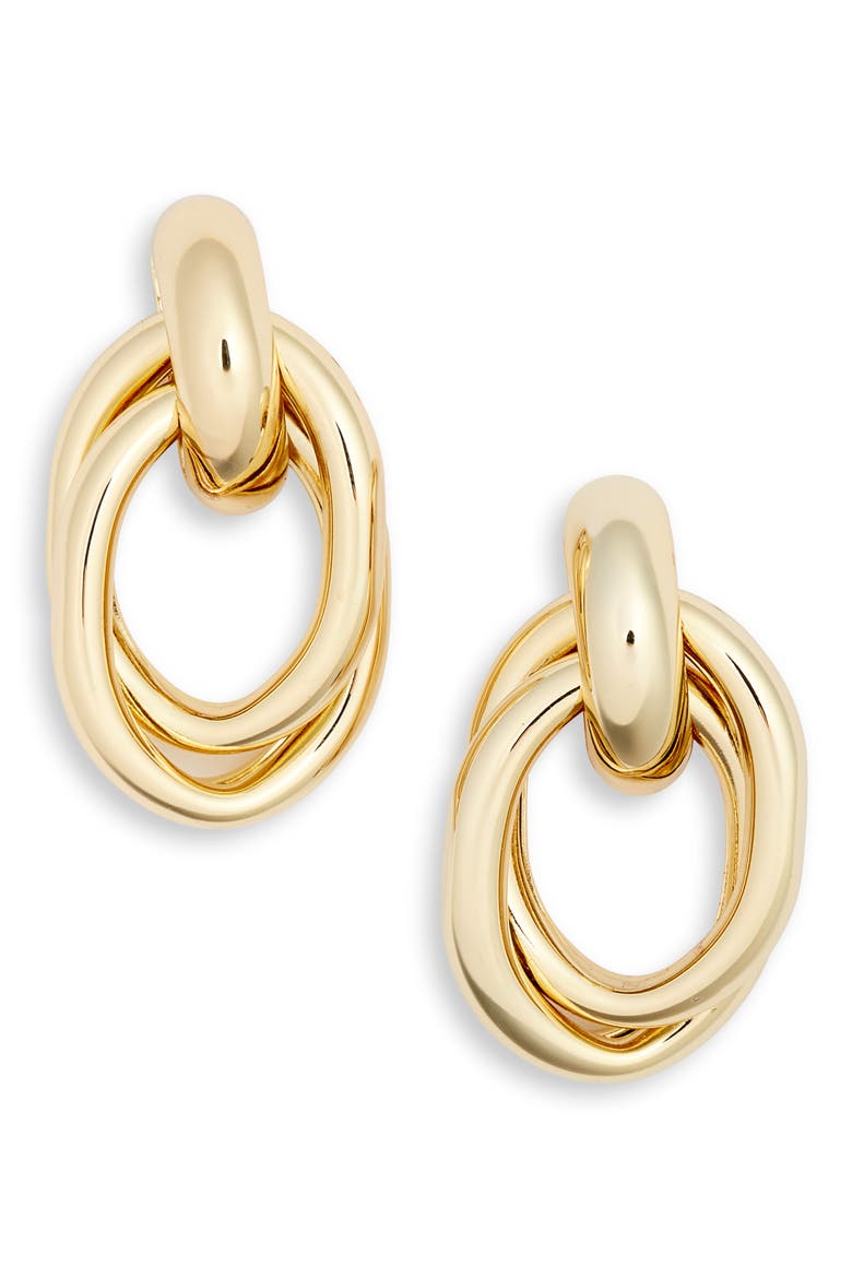 Frontal Double Hoop Earrings, Main, color, GOLD