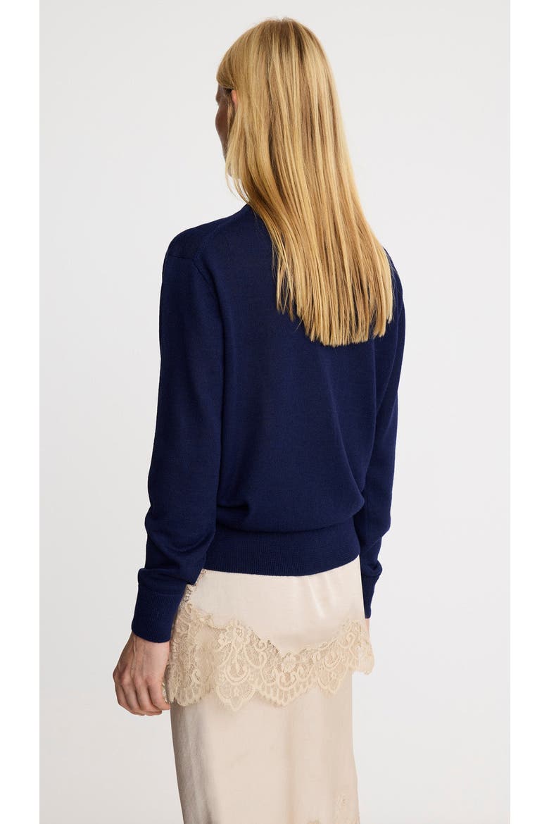 Boyfriend V-Neck Sweater, Alternate, color, Navy
