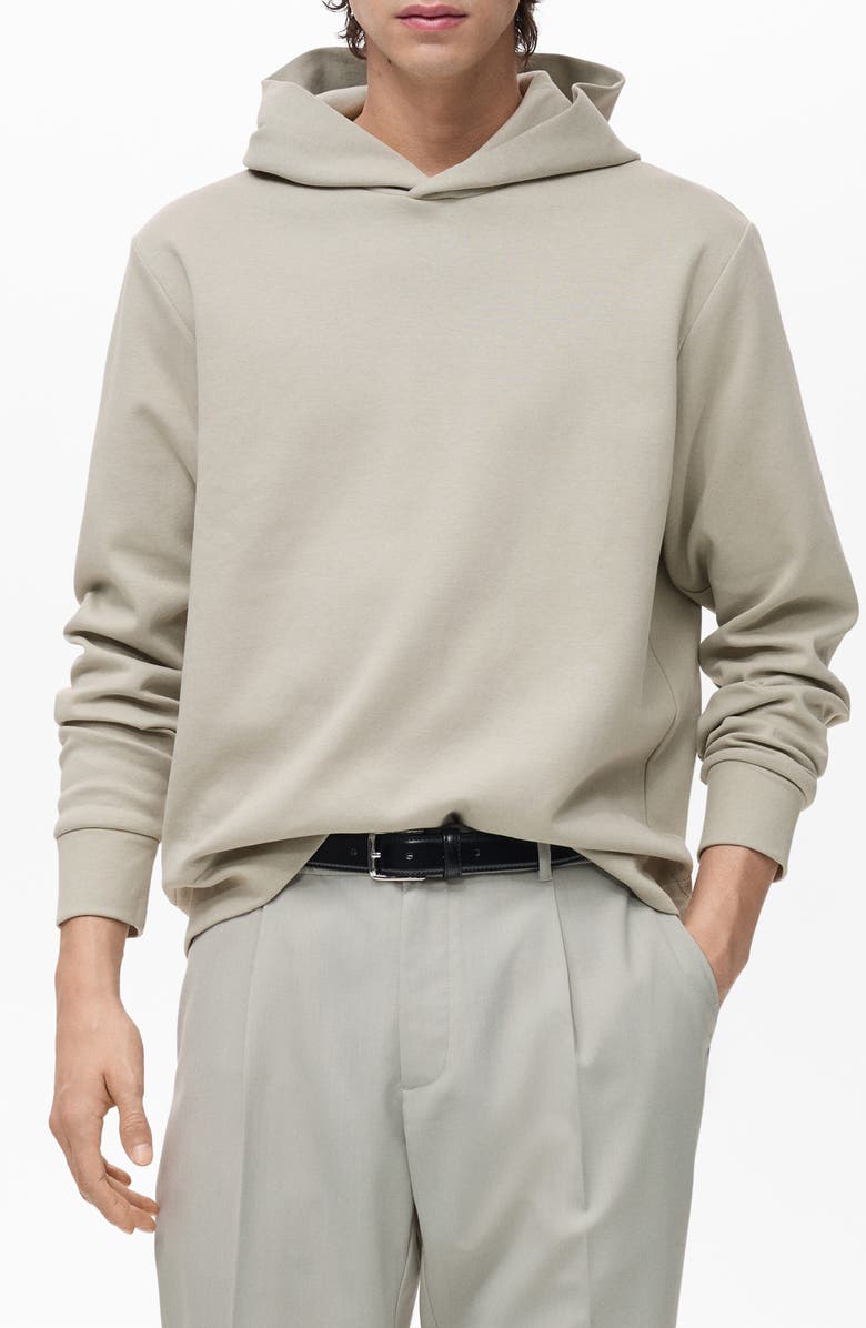 MANGO Regular Fit Cotton Blend Hoodie, Main, color, 