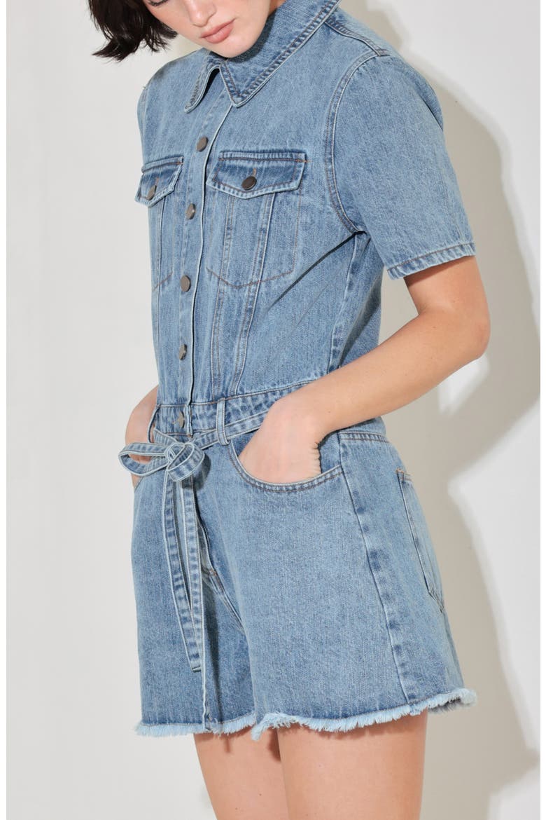 Washed Denim Romper, Alternate, color, INDIGO