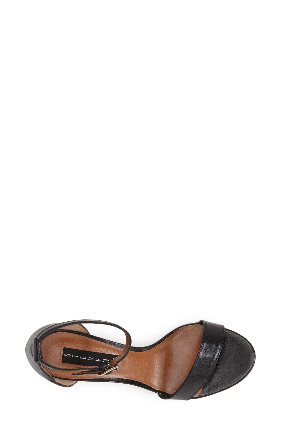 Steven by Steve Madden 'Viienna' Ankle Strap Sandal, Alternate, color, BLACK LEATHER