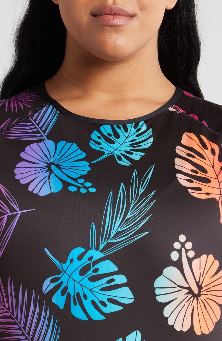 TomboyX Swim Tank Top, Alternate, color, Tropadelic