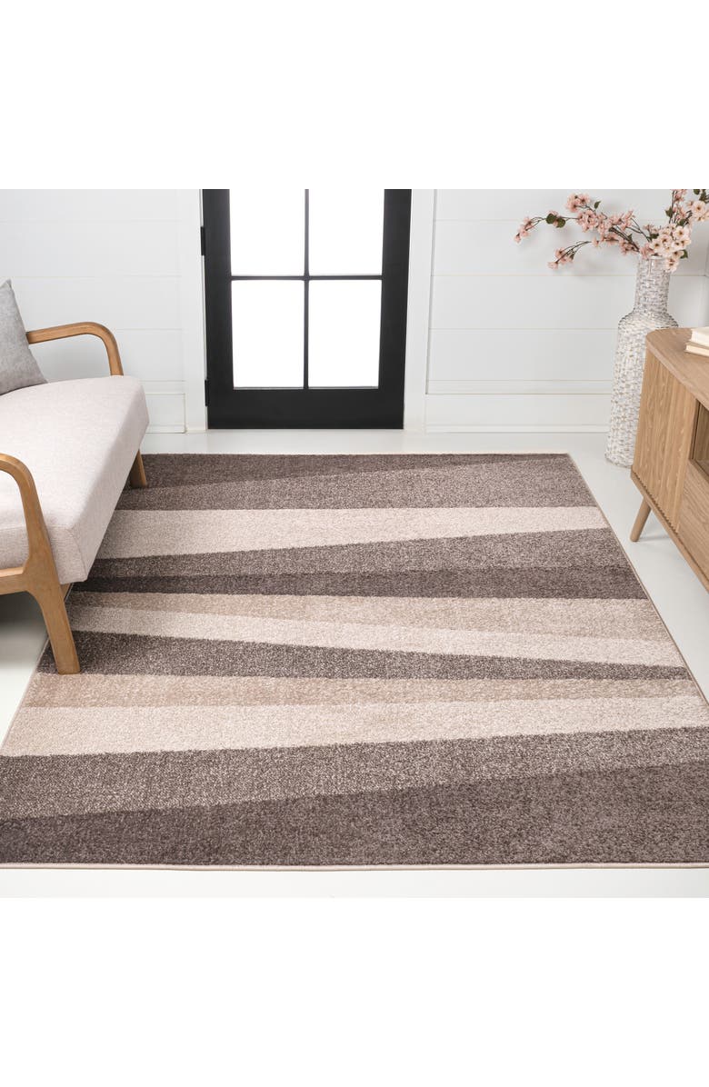 JONATHAN Y Prism Geometric Striped Area Rug, Alternate, color, Beige/Brown