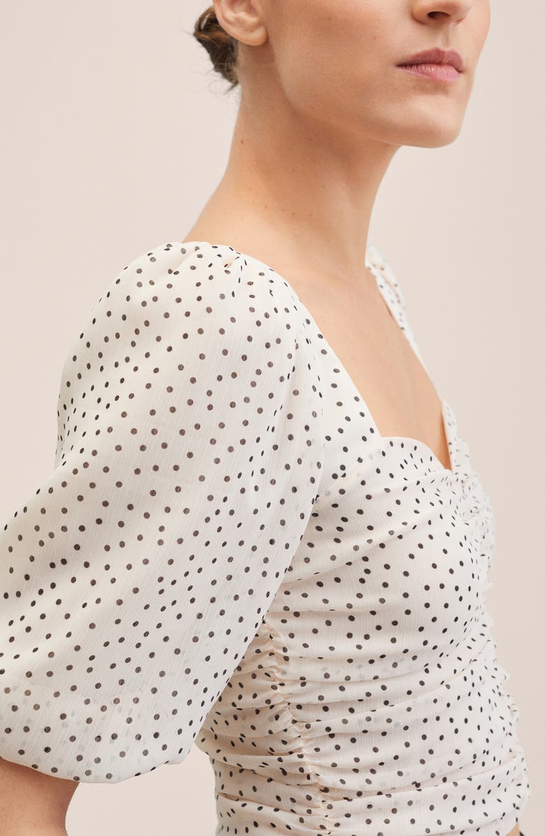 MANGO Polka Dot Chiffon Blouse, Alternate, color, 