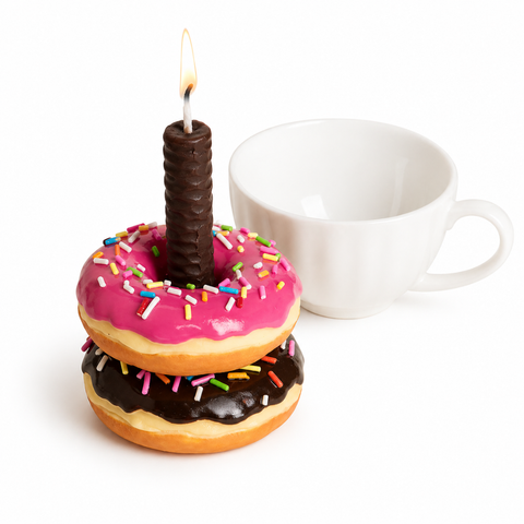 Doughnut Candle Set in Teacup