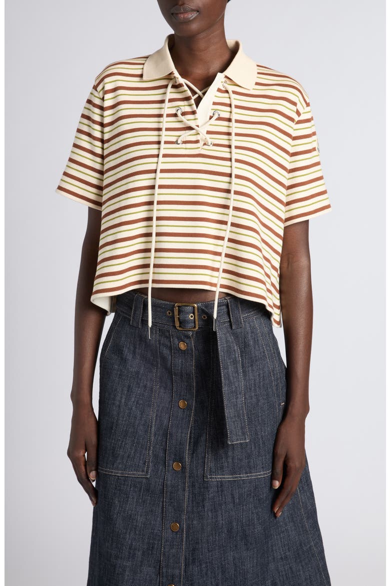 Stripe Cotton Polo, Main, color, NEUTRAL