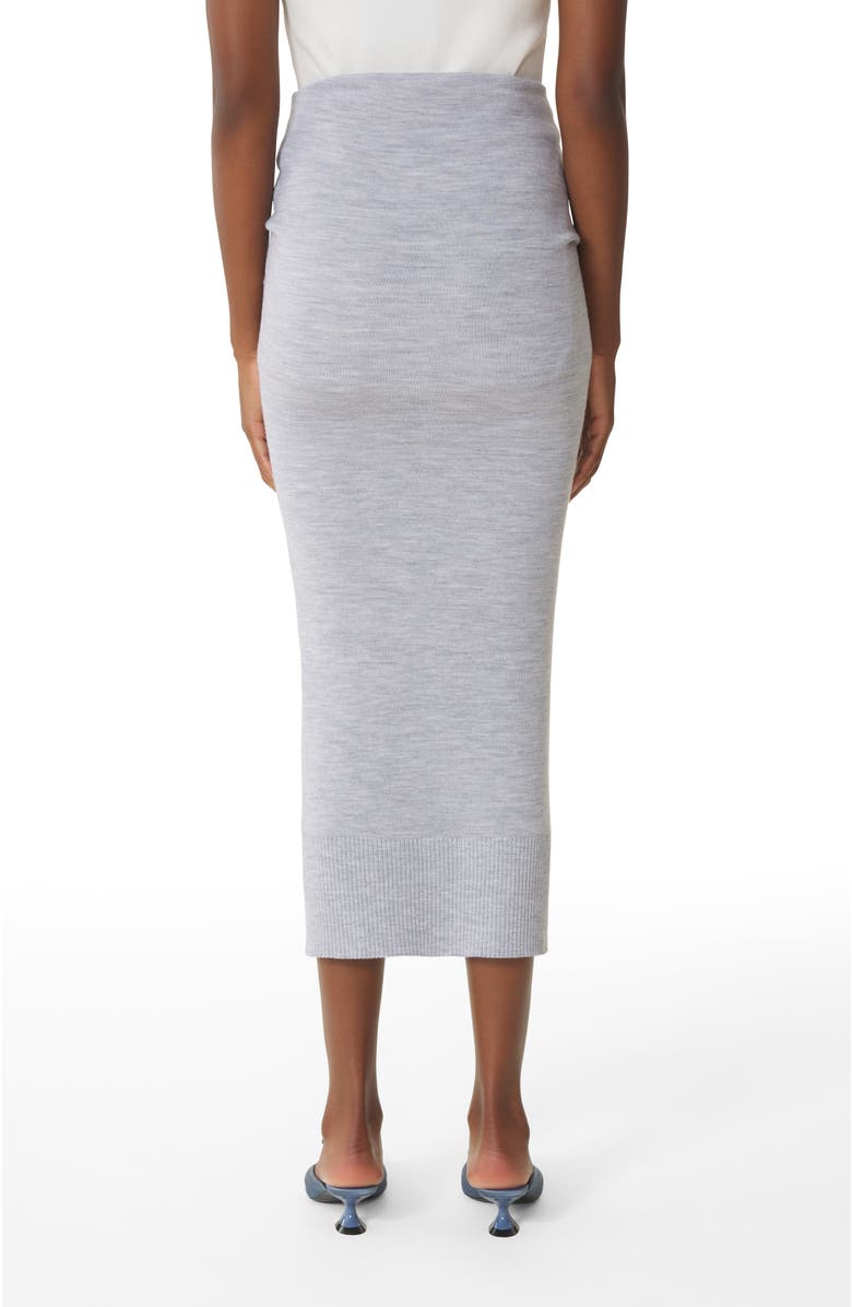 Lanvin Draped Midi Skirt In Wool, Alternate, color, Light Grey