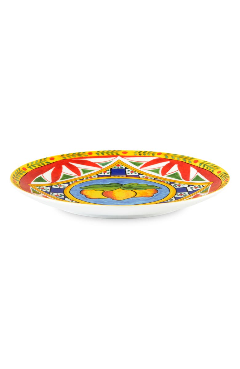 Dolce&Gabbana Set of 2 Carretto Lemon Porcelain Dinner Plates, Alternate, color, Yellow