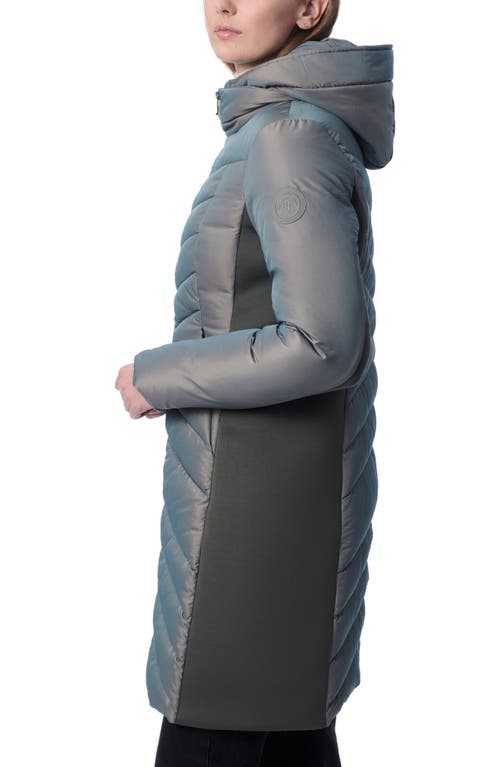 Bernardo Chevron Quilted Puffer Coat In Smoke