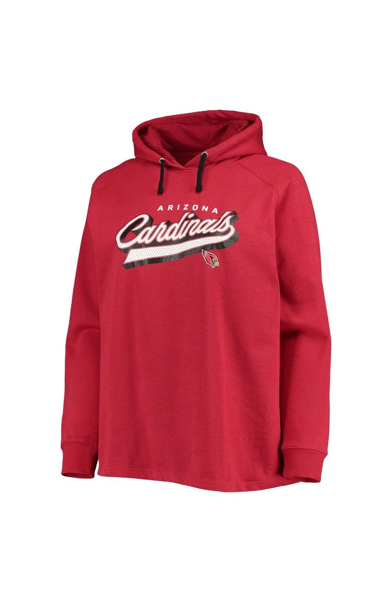 FANATICS Women's Fanatics Branded Cardinal Arizona Cardinals Plus Size First Contact Raglan Pullover Hoodie, Alternate, color,