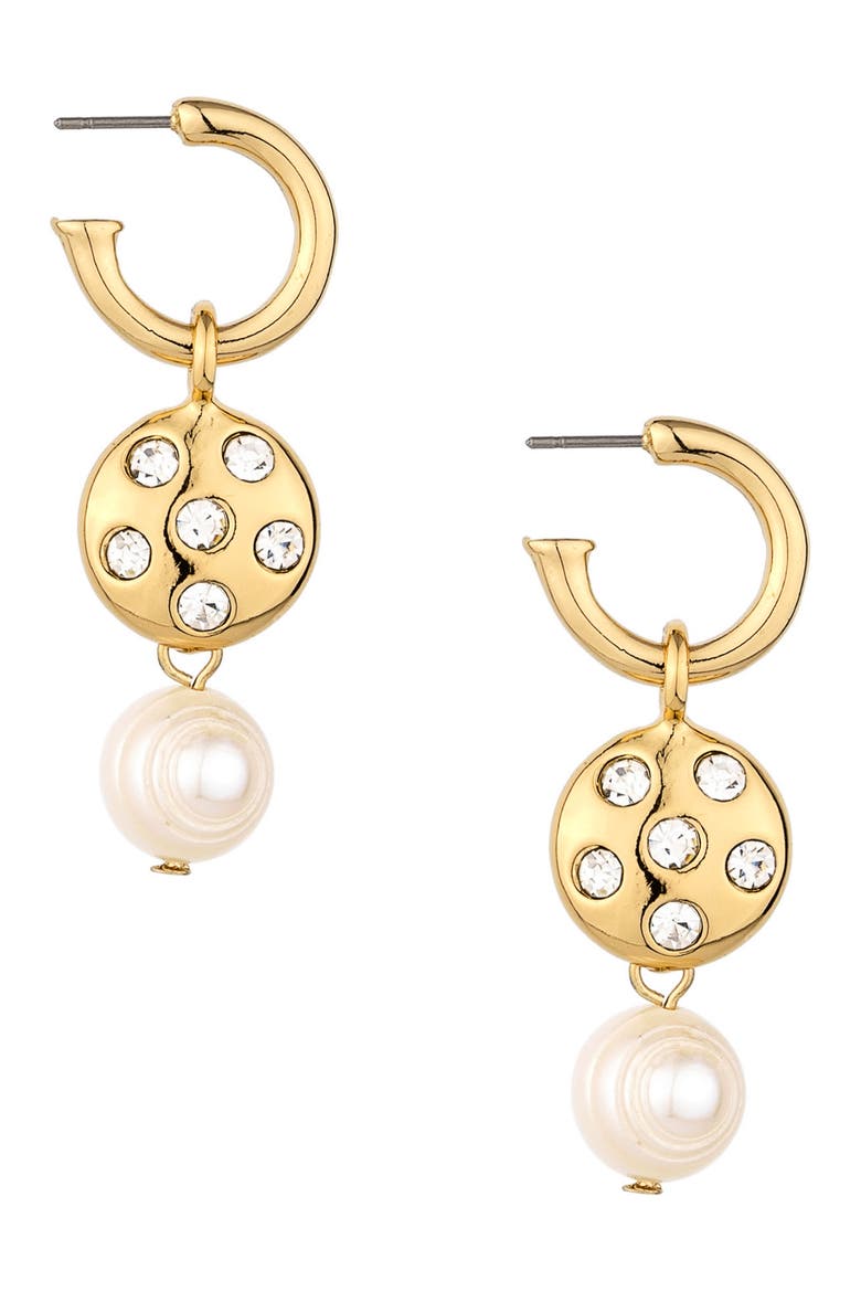 Freshwater Pearl Drop Earrings, Main, color, GOLD
