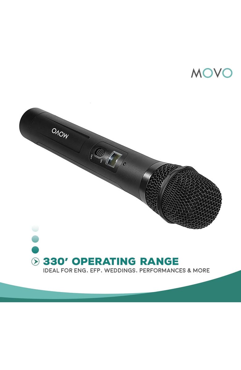 MOVO WMIC80 UHF Wireless Handheld Microphone System with 2 Handheld Mics, Alternate, color, Black