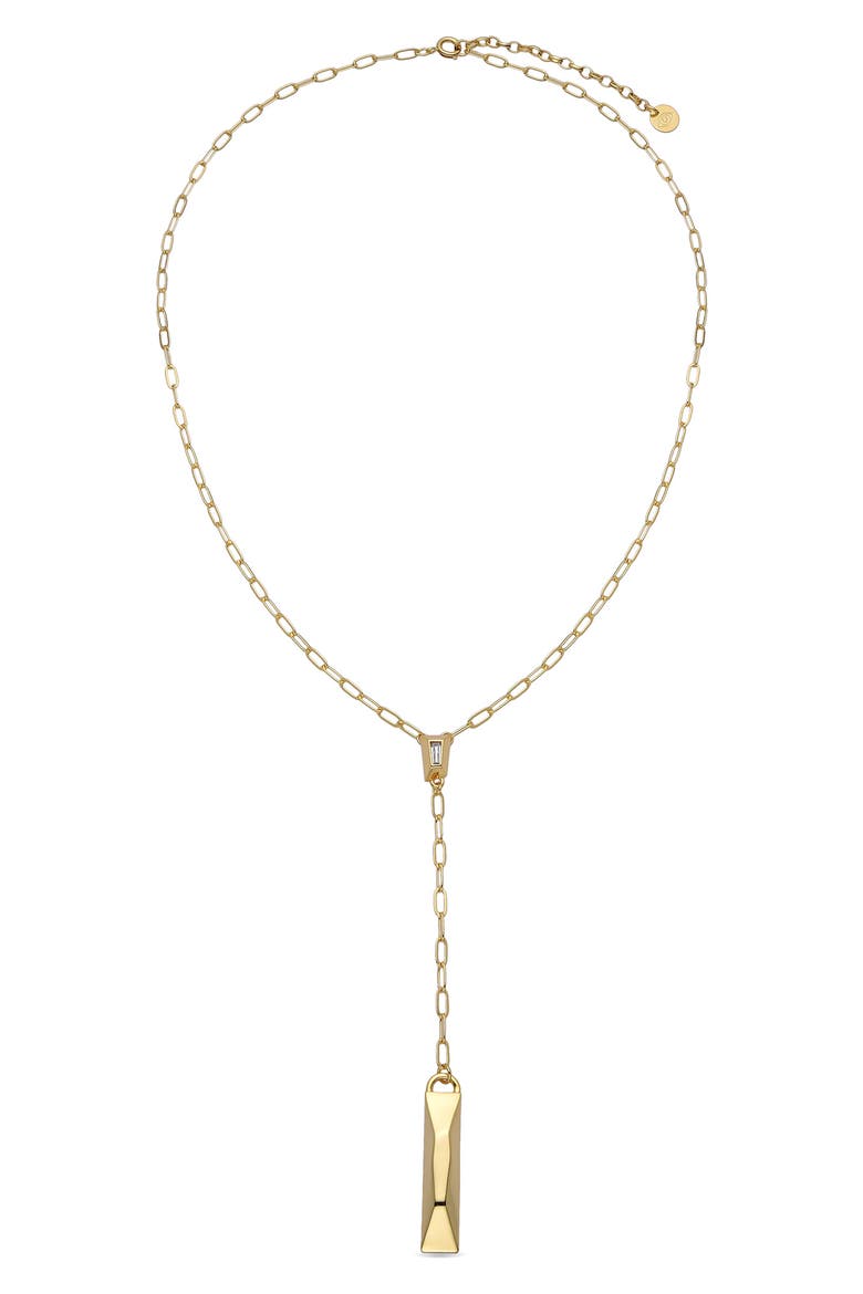 Josephine Bar Lariat Necklace, Alternate, color, GOLD