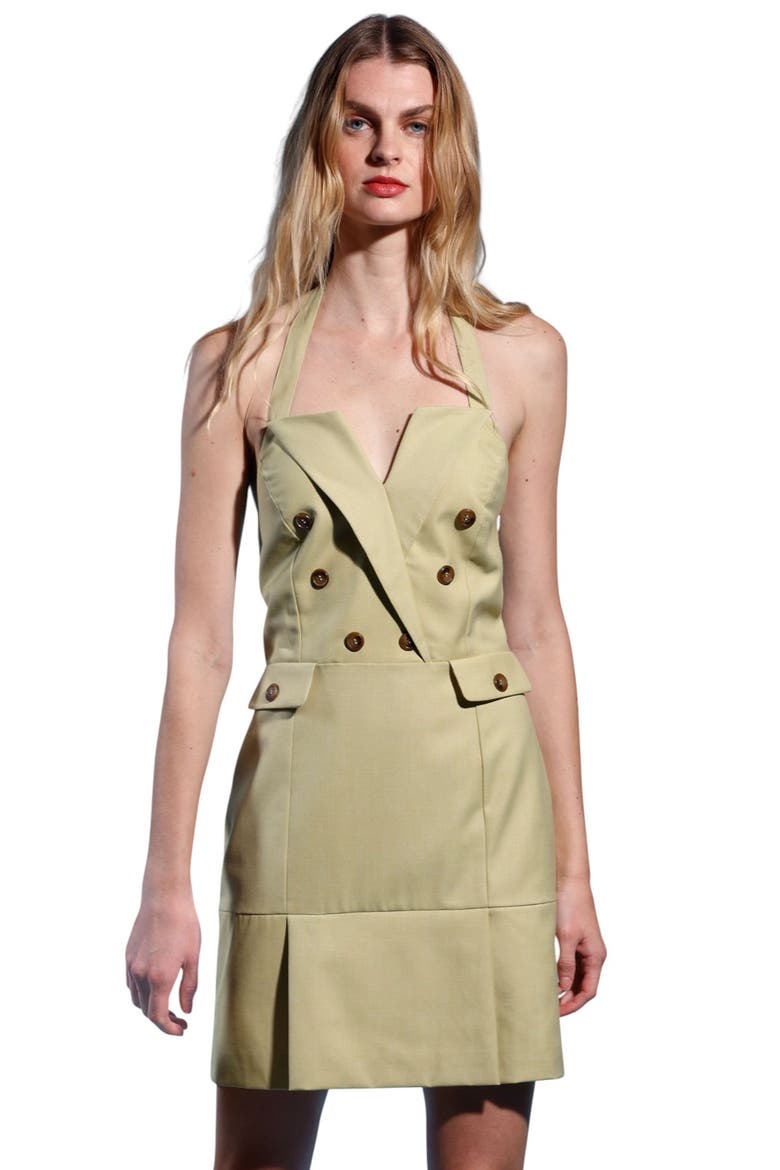 Nichelle Halter Dress, Alternate, color, PARSLEY
