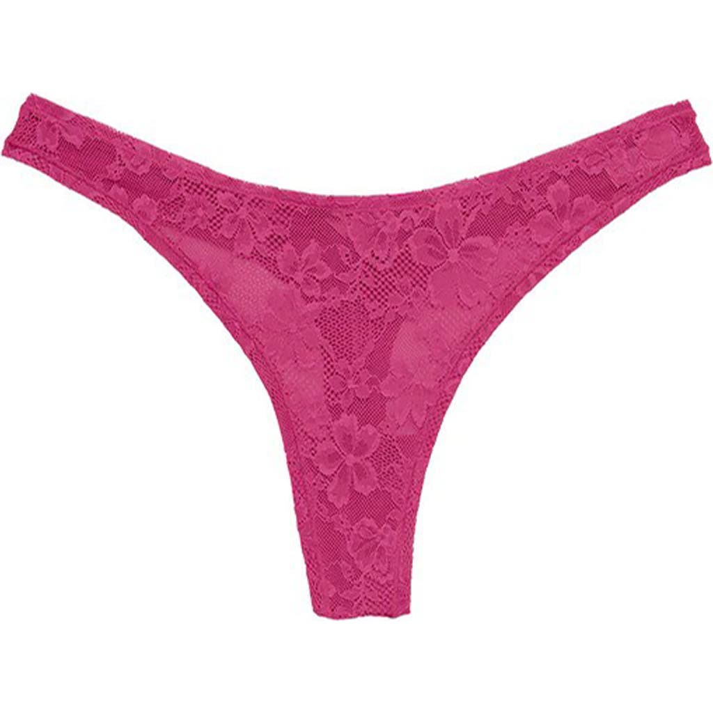 Fleur Du Mal Stretch Lace Thong In Big Spender