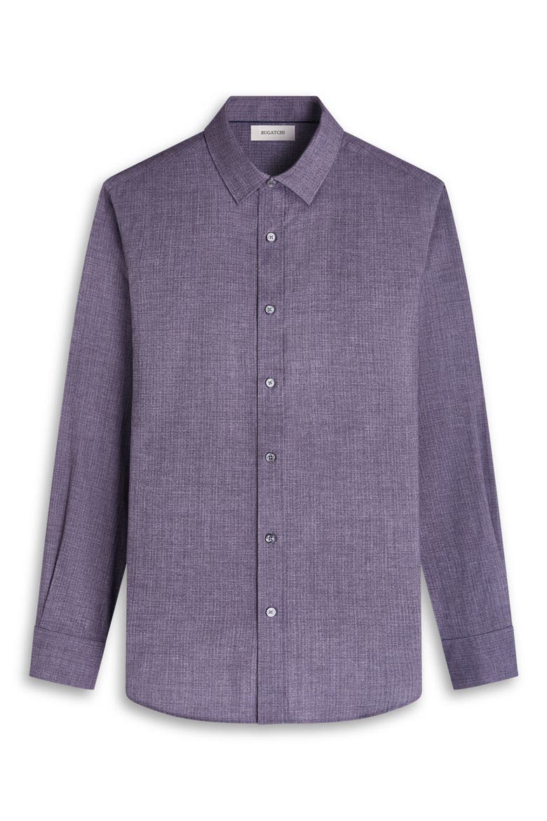 Julian Shaped Fit Brushed Mélange Button-Up Shirt, Alternate, color, AMETHYST