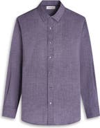 Bugatchi Julian Shaped Fit Brushed Mélange Button-Up Shirt