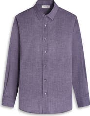 Bugatchi Julian Shaped Fit Brushed Mélange Button-Up Shirt