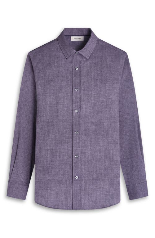 Bugatchi Julian Shaped Fit Brushed Mélange Button-up Shirt In Purple